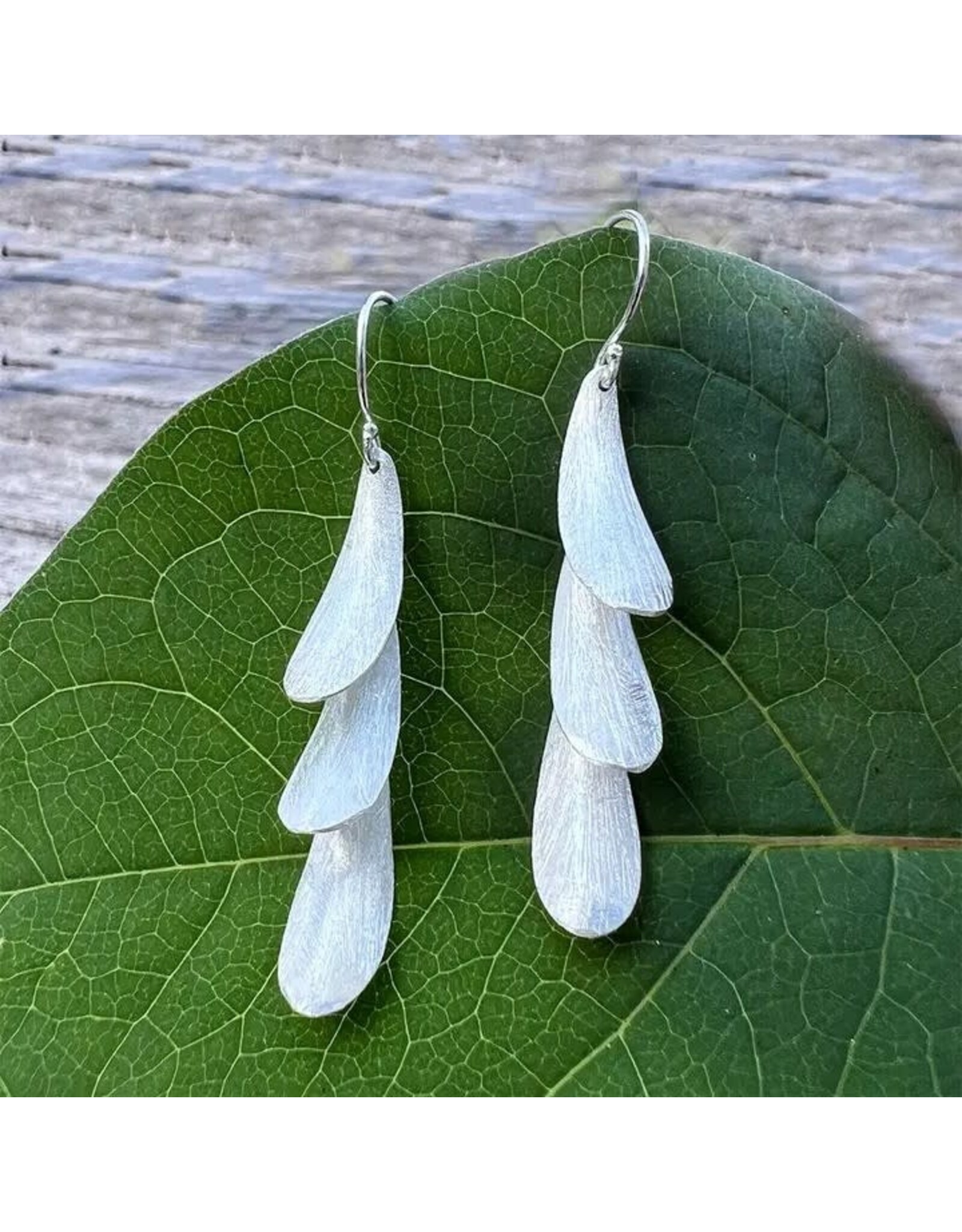 Triple Petal Earrings - Sterling Silver, Indonesia