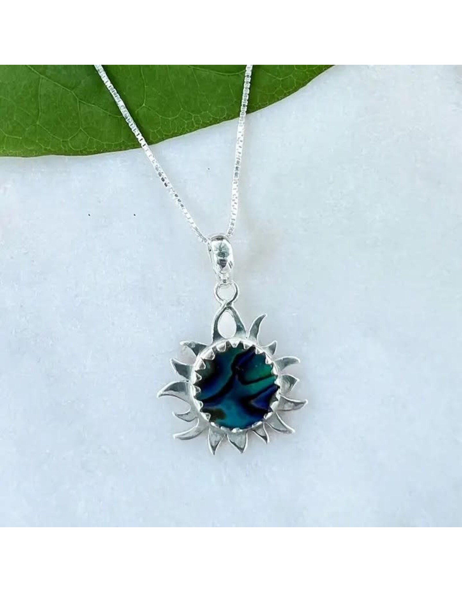 Abalone Sun Necklace - Sterling Silver, Indonesia