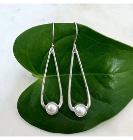 Timeless Teardrop Pearl Earrings - Sterling Silver, Indonesia