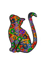 Trade roots Happy Kitty Cat Haitian Steel Drum Wall Art, Haiti