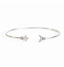 Star and Moon Thin Cuff Bracelet, India