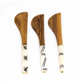 Trade roots Simple Batik Olive Wood Spreader, SOLD INDIVIDUALLY, Kenya
