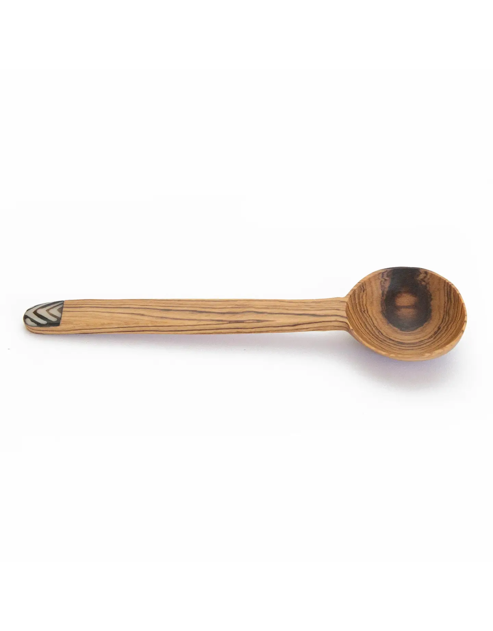 Olive Wood Coffee Scoop with Inlay Batik Bone Accent (1 Tablespoons),  Kenya