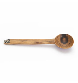 Olive Wood Coffee Scoop with Inlay Batik Bone Accent (1 Tablespoons),  Kenya