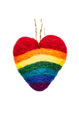 Rainbow Needle Felt Heart Handmade Felt Ornament