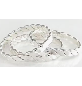 Trade roots Silver Braided Rings (In Copper and Gold too)