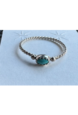 Sterling Braided Ring w/ Turquoise, Zuni