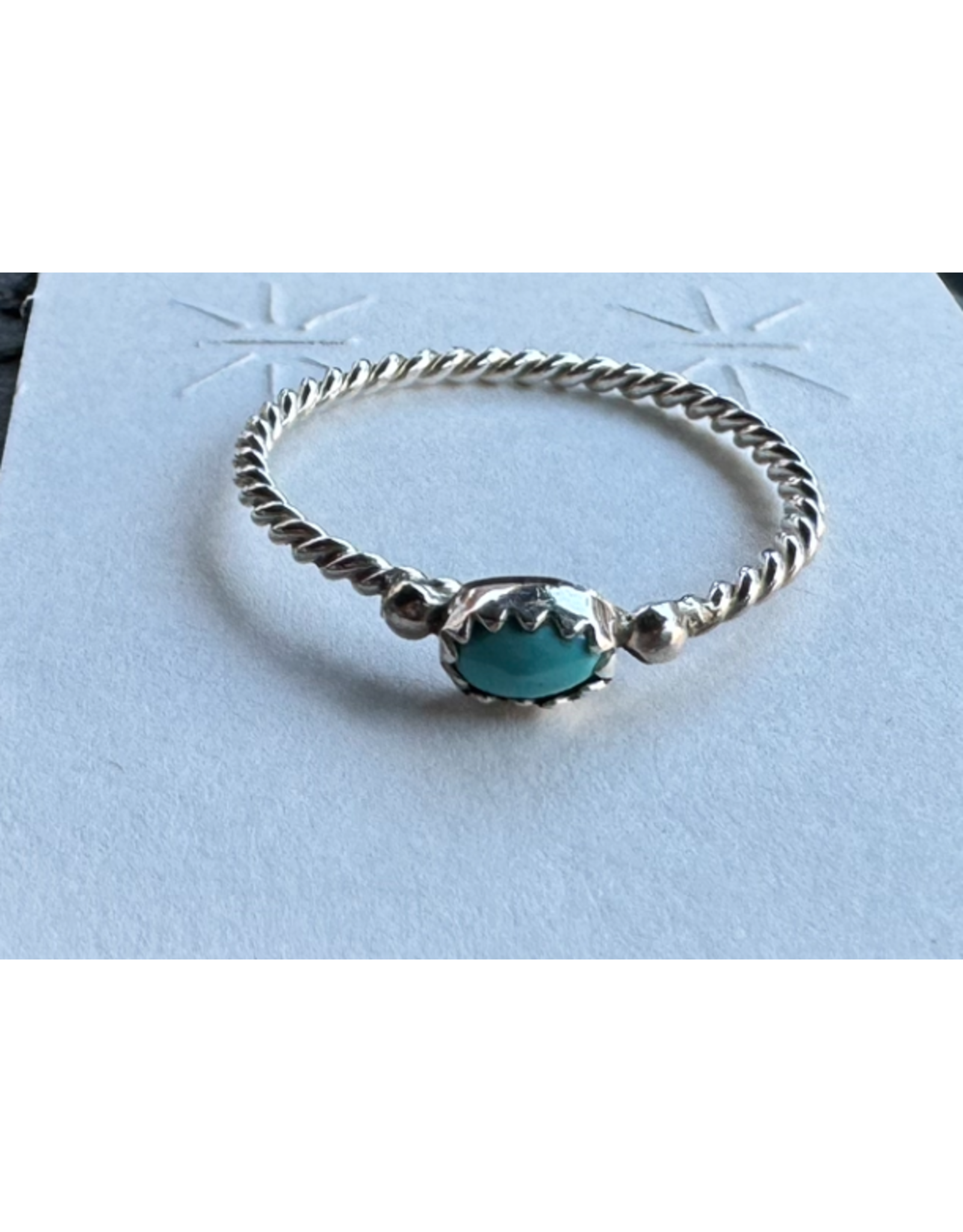 Sterling Braided Ring w/ Turquoise, Zuni