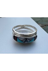 Sterling Inlay Ring, Zuni Tribe