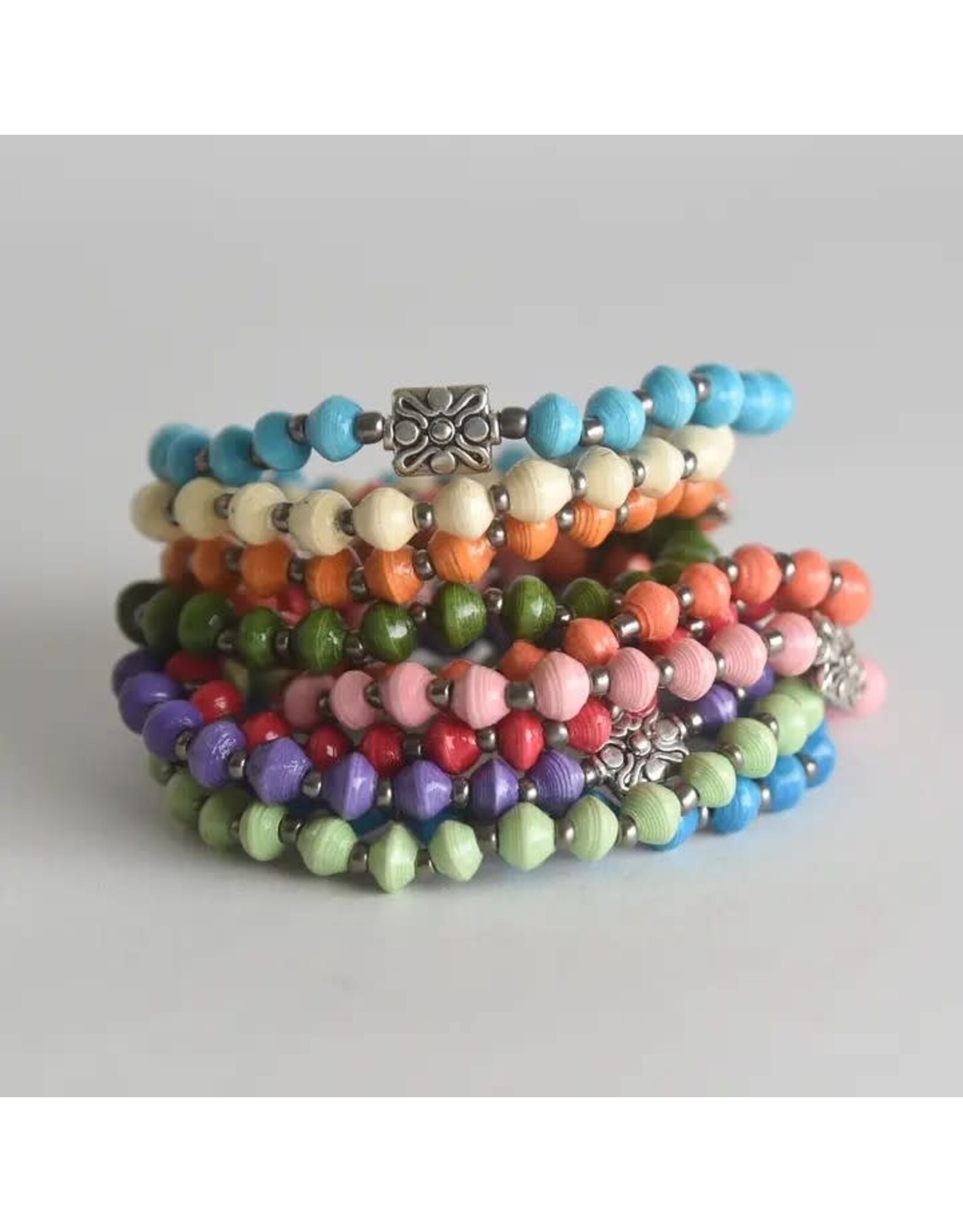 Trade roots Paper Bead Stretch Bracelet, Uganda