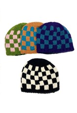 Checkered Knit Beanie