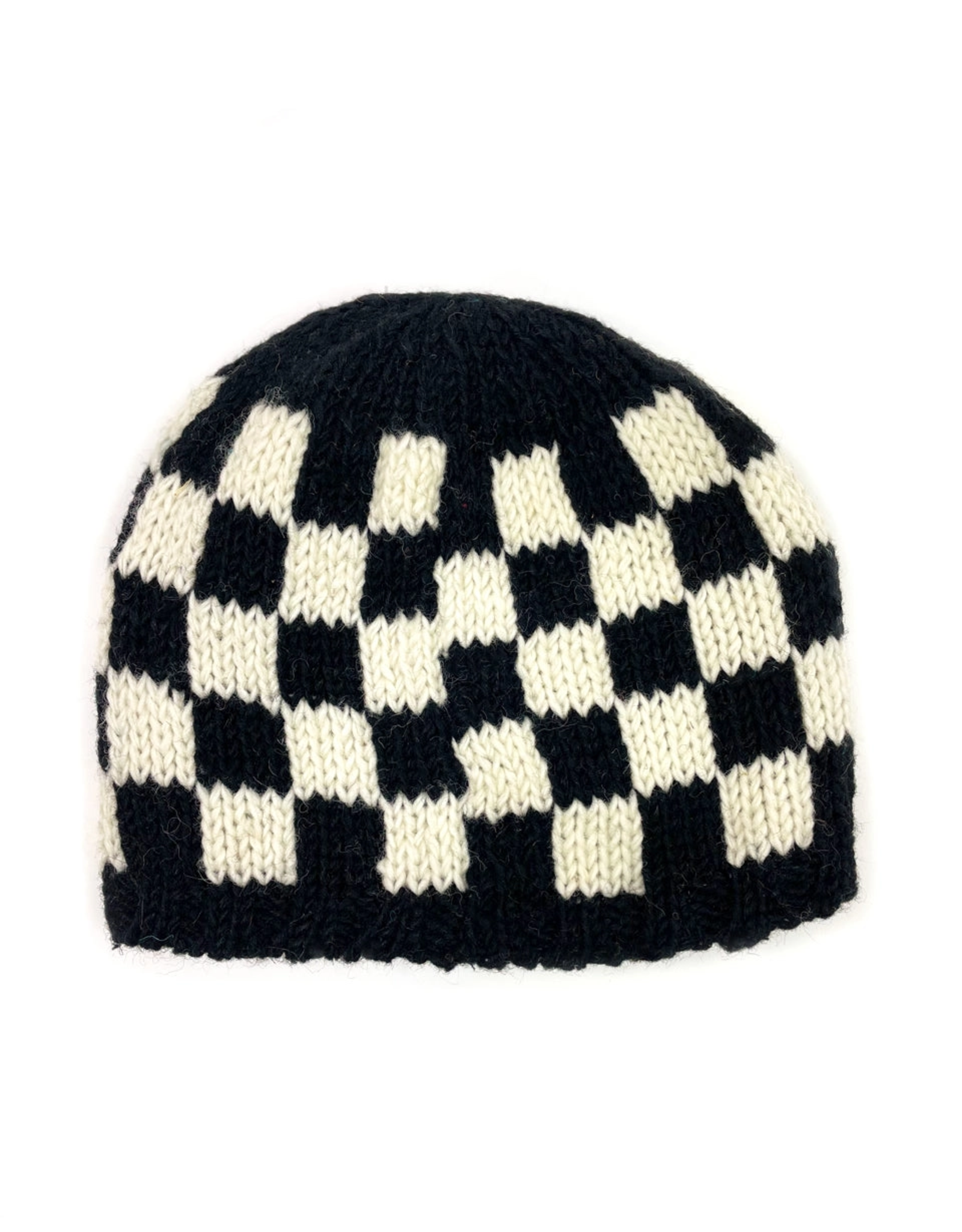 Checkered Knit Beanie