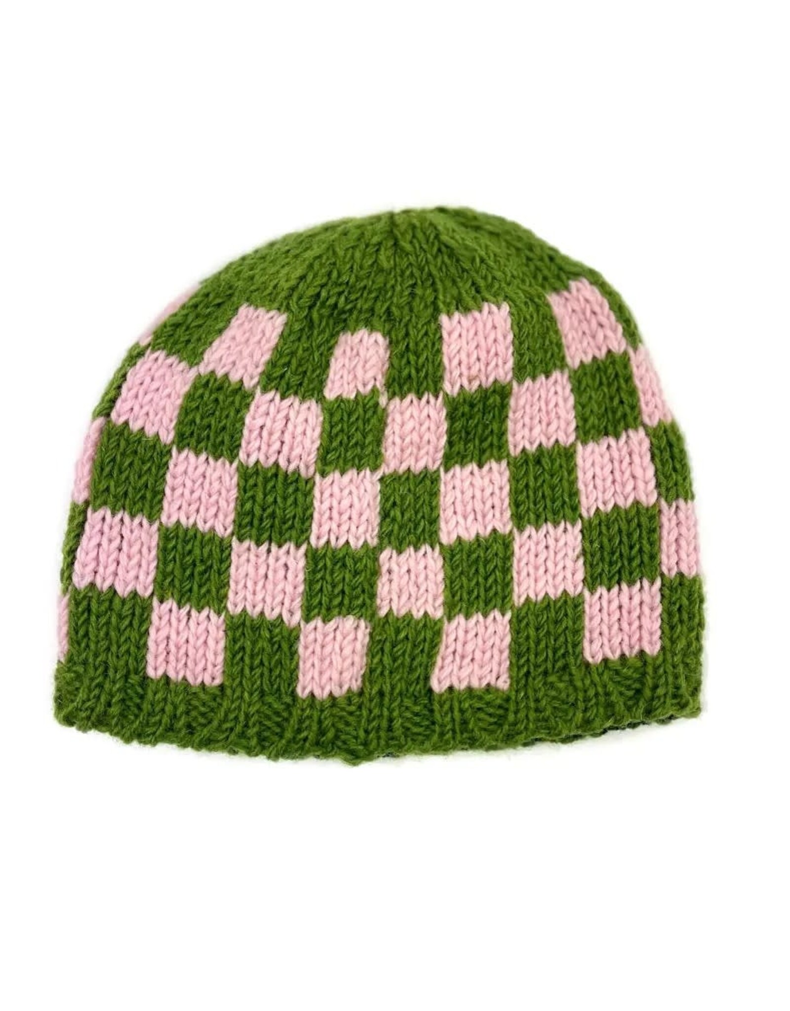 Checkered Knit Beanie