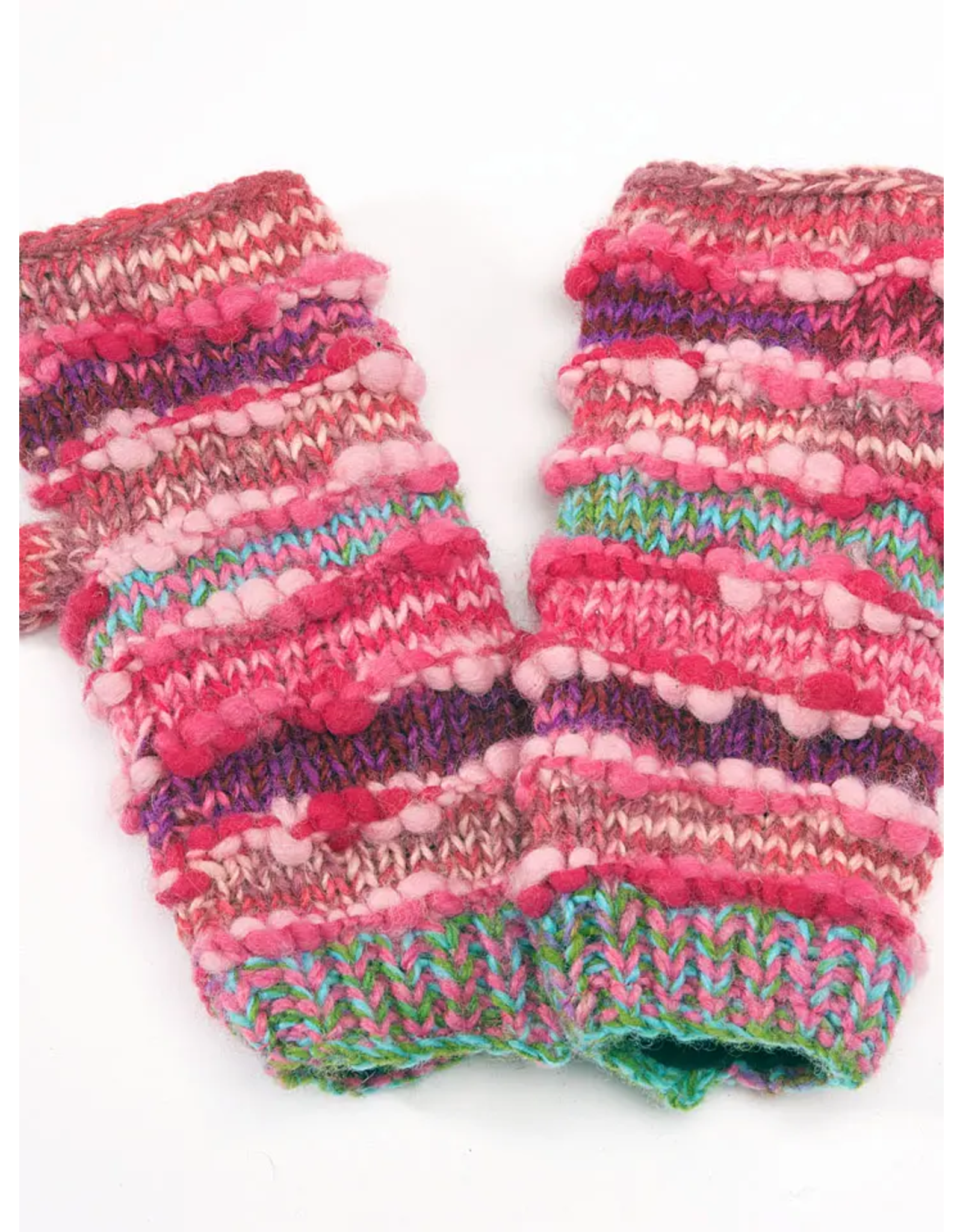 Trade roots Fingerless Gloves, Ribbed Wool with Fleece Lining