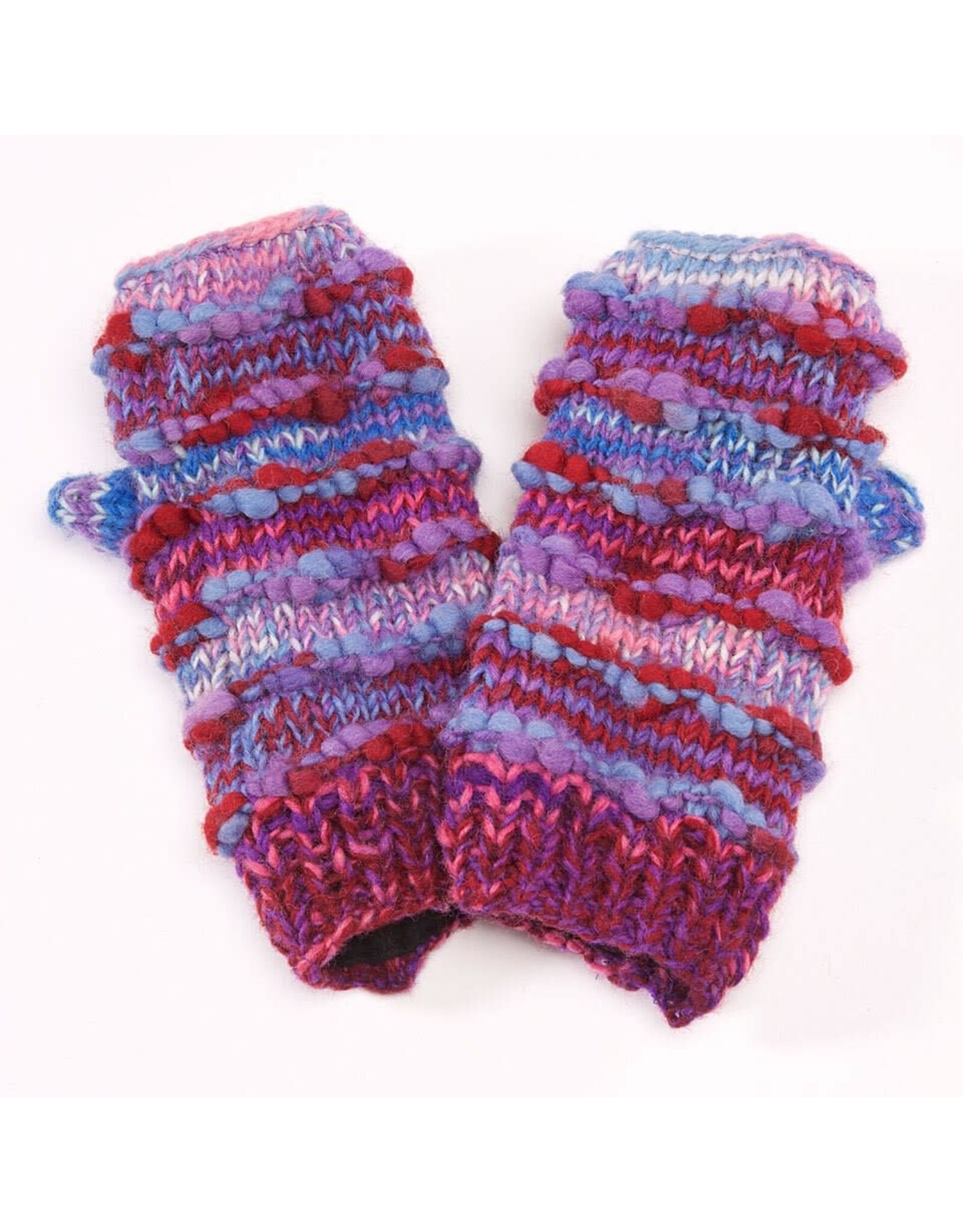 Trade roots Fingerless Gloves, Ribbed Wool with Fleece Lining