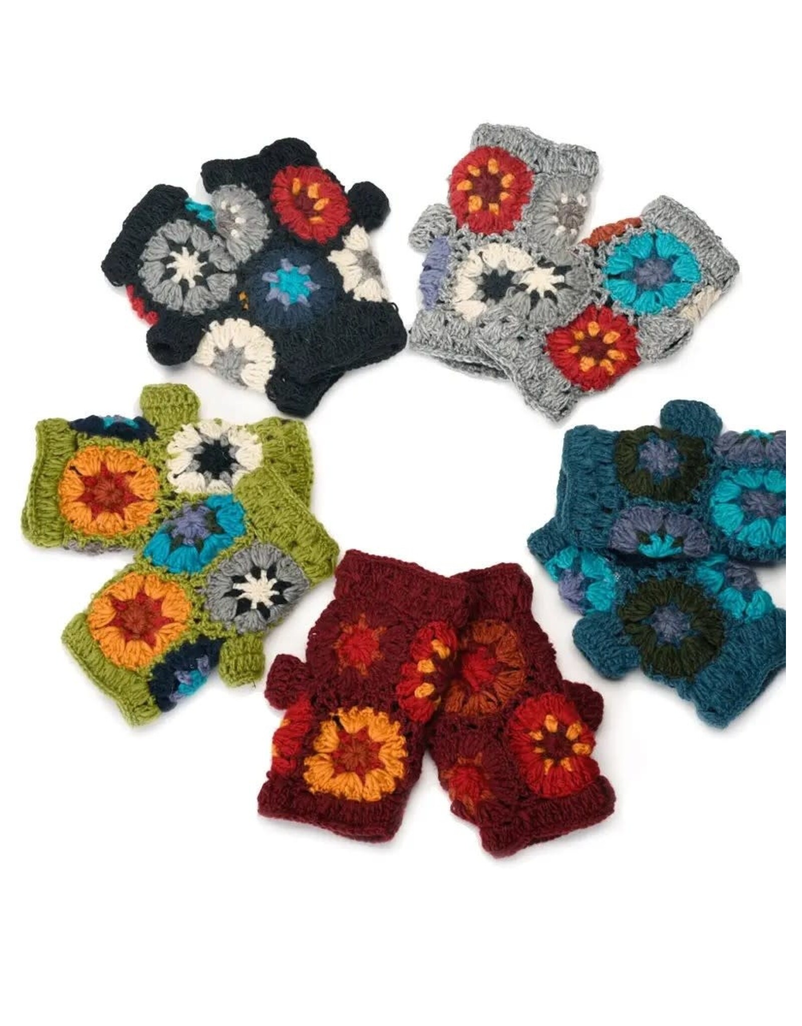 Crocheted Fingerless Gloves, Nepal