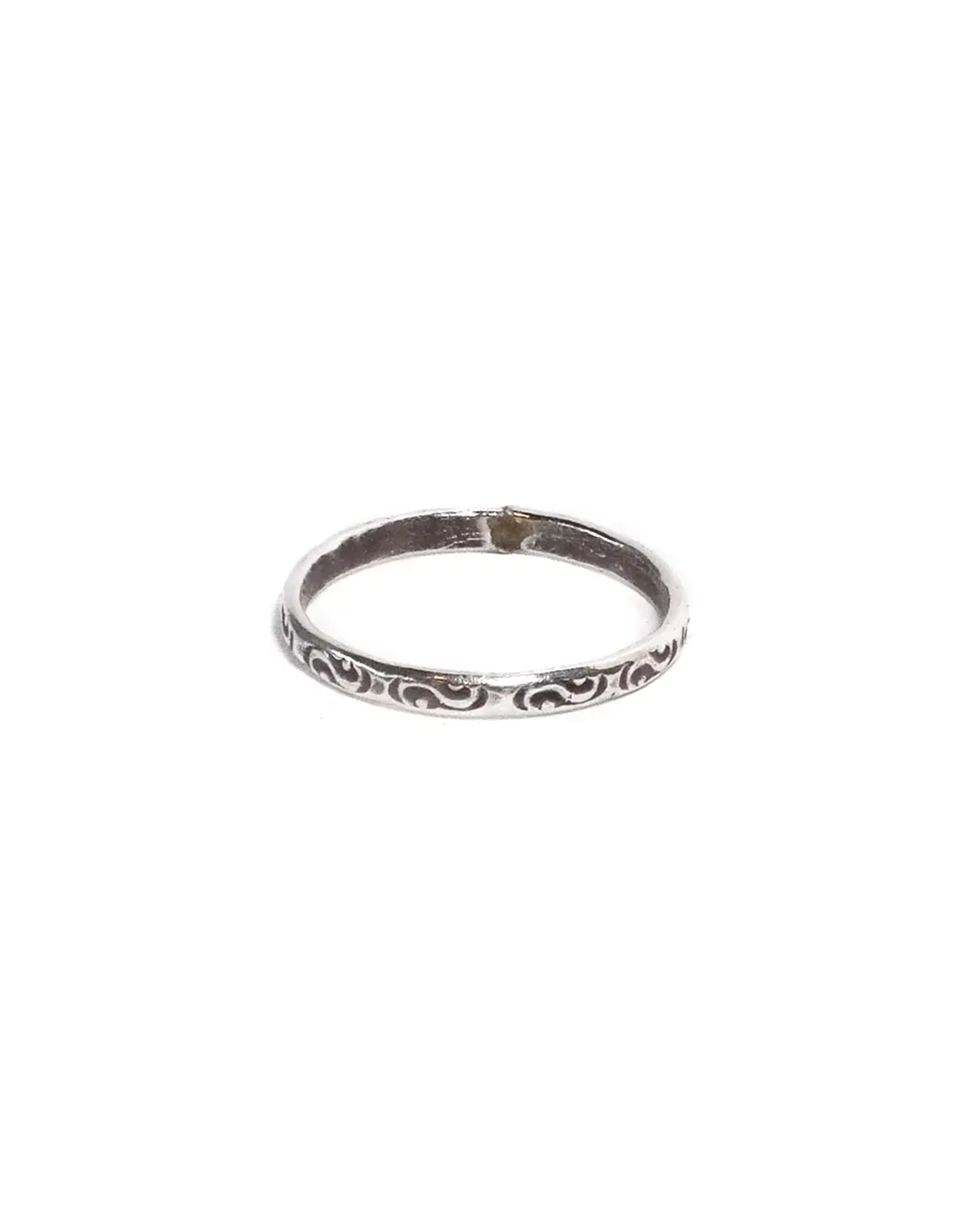 Thin Tribal Stamped Ring, Thailand
