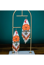 Moonflower Earrings, Orange, Guatemala