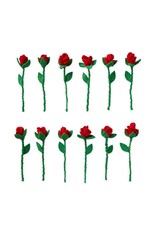 Felt Rose, Red Single Stem, India