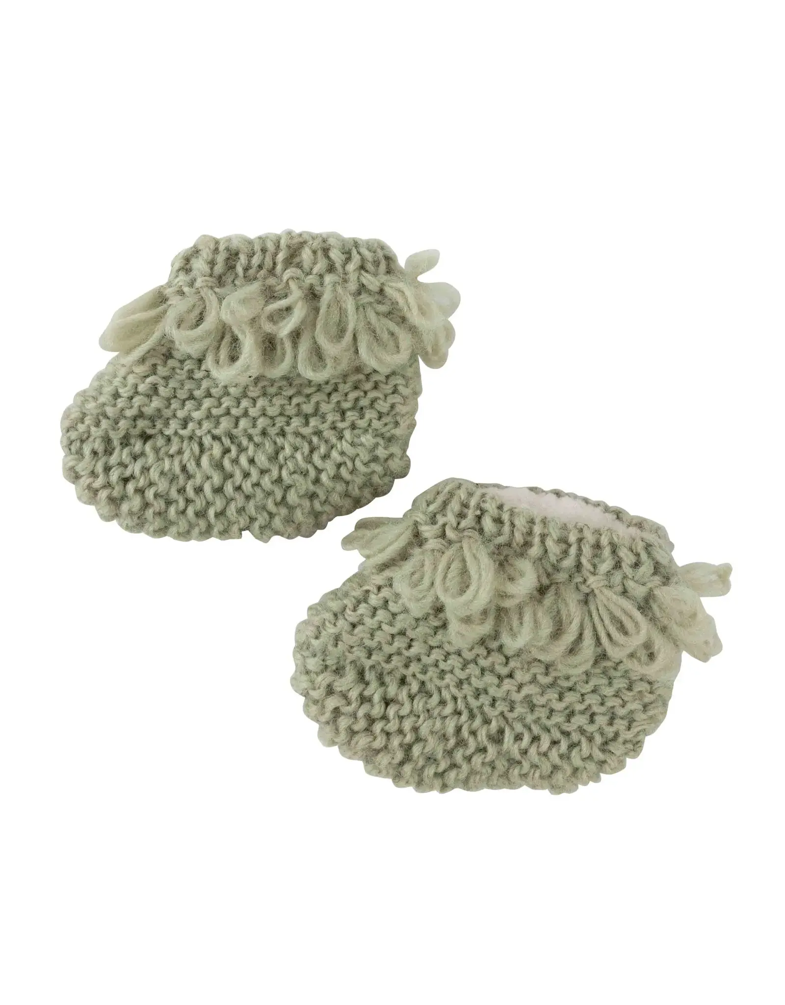 Little Fawn Knit Baby Booties - Light Green