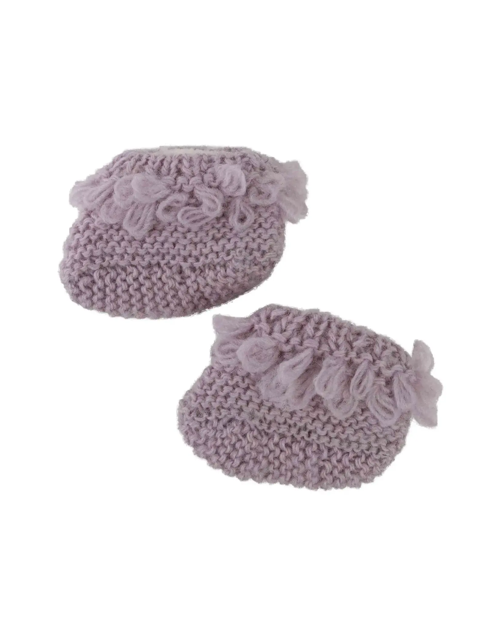 Little Fawn Knit Baby Booties - Light Purple, Nepal