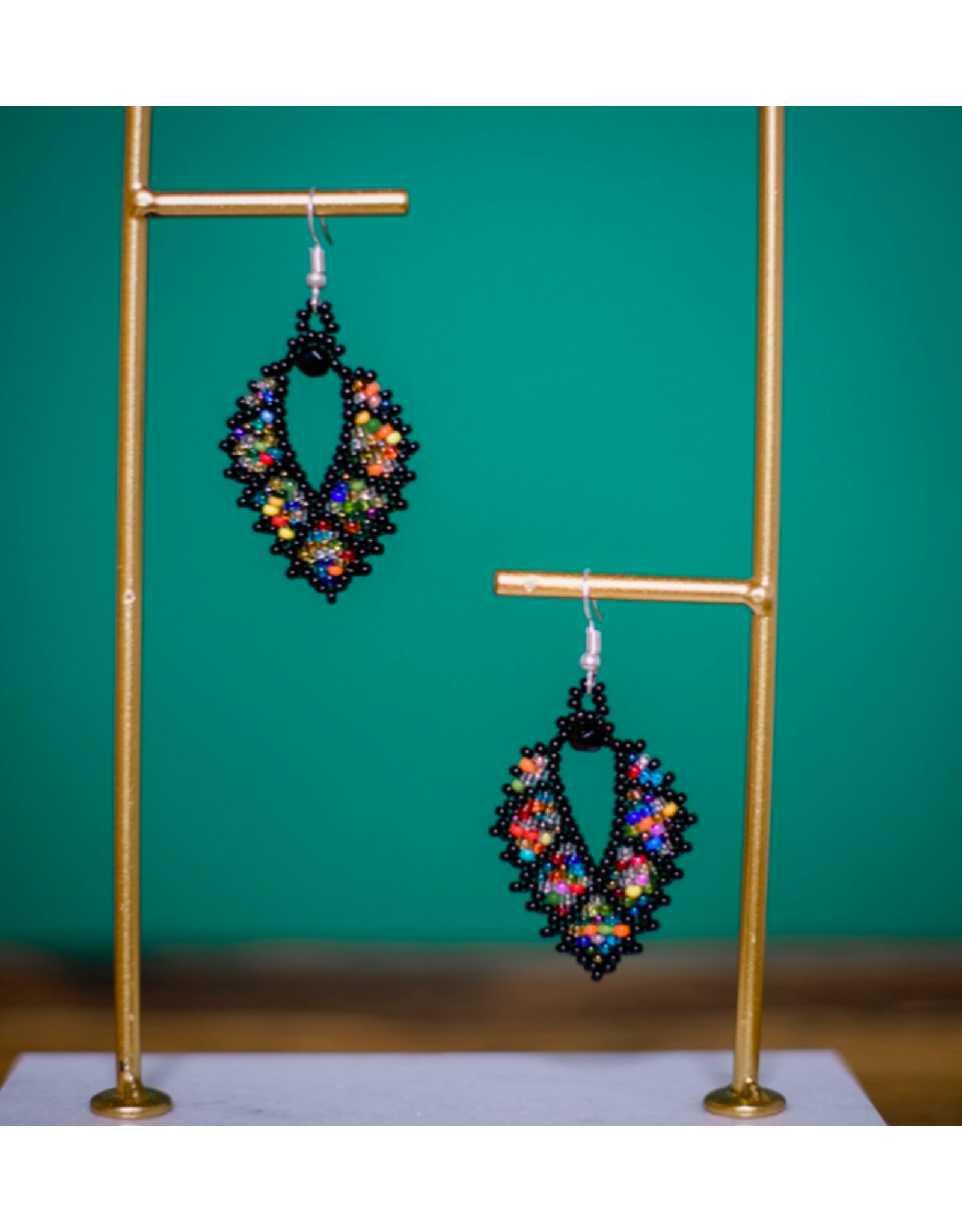 Mosaic Earrings, Black,  Guatemala