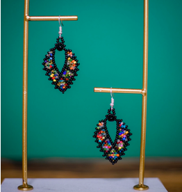 Mosaic Earrings, Black,  Guatemala