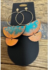 Half Moon Cactus Leather, Gold Plated Hoop, Chile