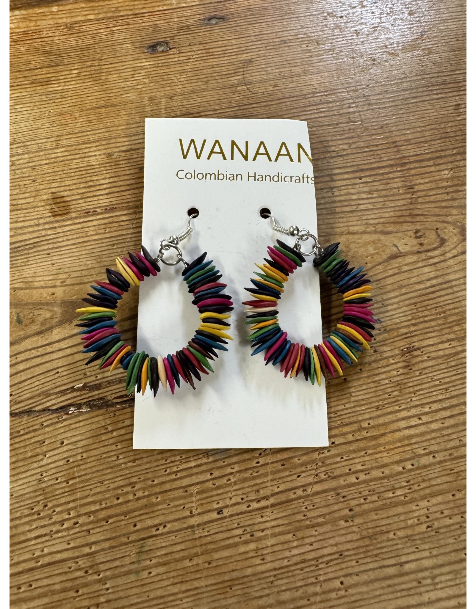 Cantaloupe Seed Hoops  Earrings, Colombia