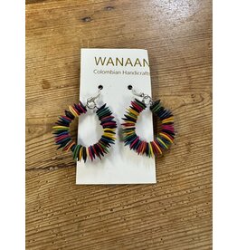 Cantaloupe Seed Hoops  Earrings, Colombia