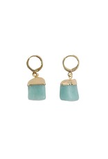 Gold Tipped Gemstone Earrings, Brazil