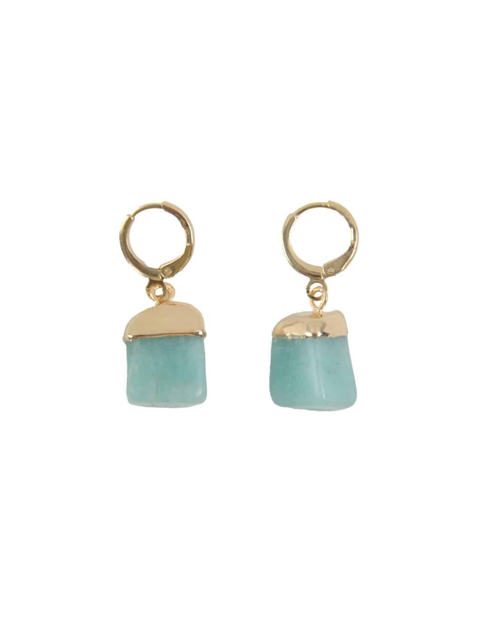 Gold Tipped Gemstone Earrings, Brazil