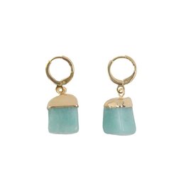 Gold Tipped Gemstone Earrings, Brazil