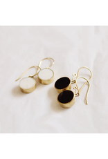 Izara Brass Earrings, Black or White, Kenya