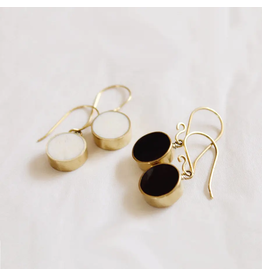 Izara Brass Earrings, Black or White, Kenya