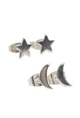 Trade roots Sun and Moon Silver Studs, India