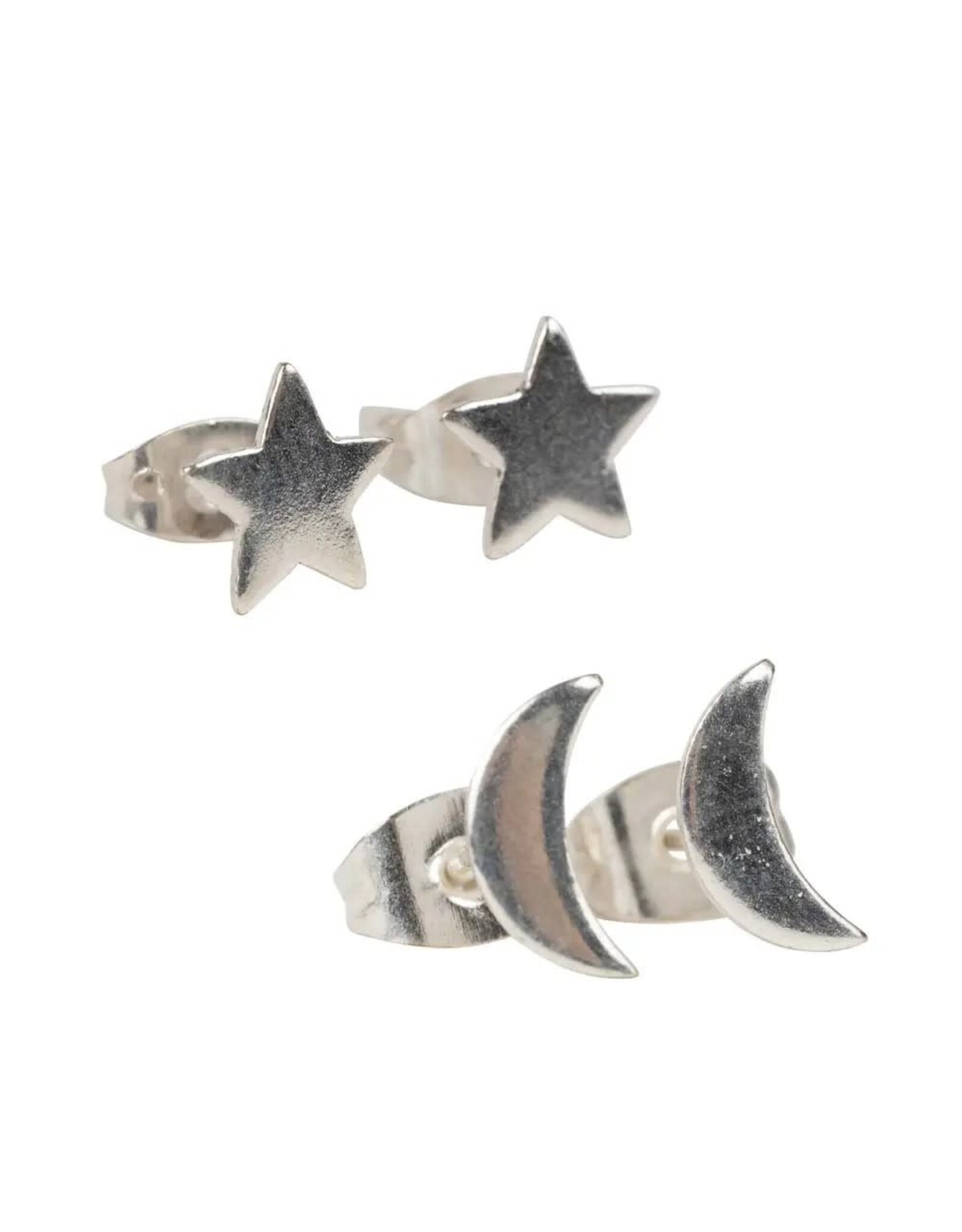 Trade roots Sun and Moon Silver Studs, India
