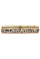 Ellen Dainty Wrap Bracelet - Crystal and Stone,  Coffee, Thailand