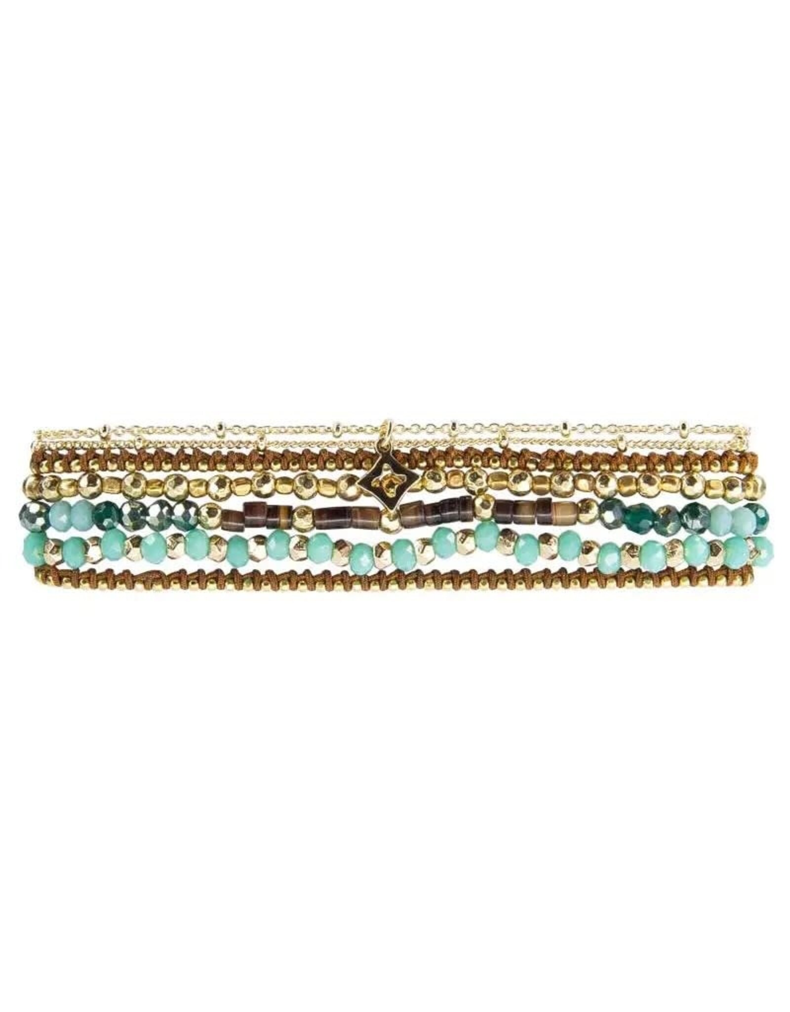 Ellen Daint Wrap Bracelet - Crystal and Stone Cote D'azur, Thailand