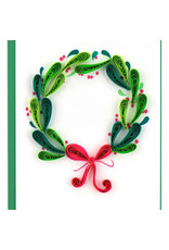 Holiday Wreath with Ornaments  Enclosure  Card Quilled, Vietnam