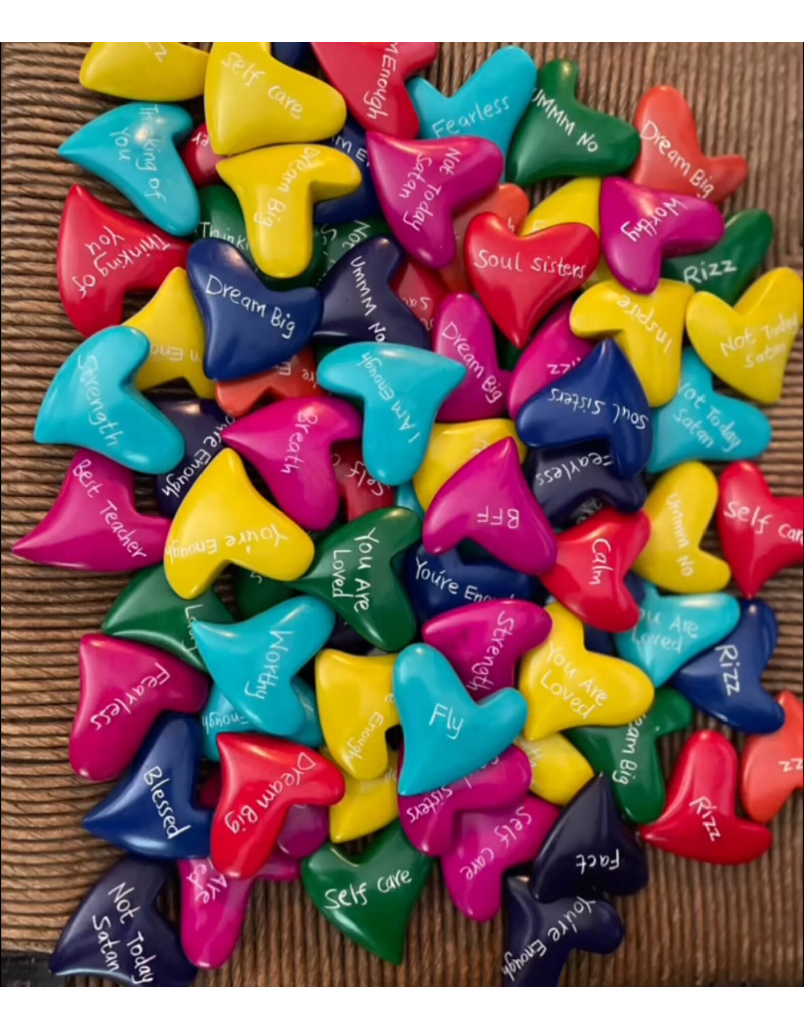 Trade roots ALL Soapstone WORD Hearts, Kenya