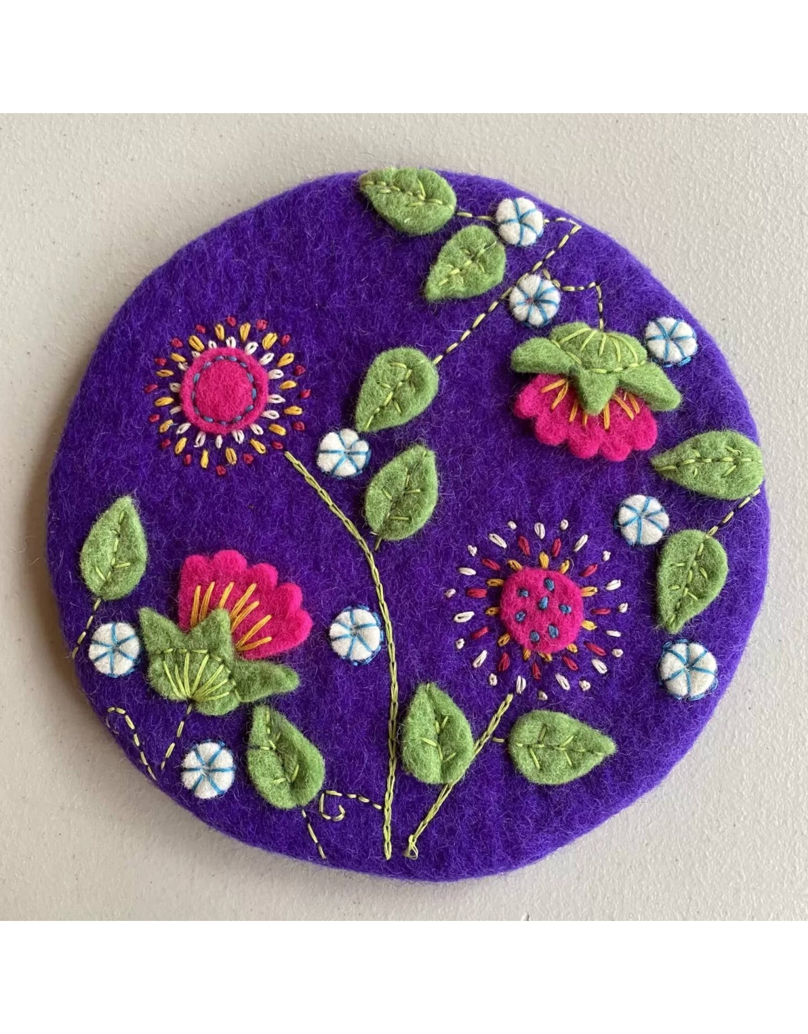 Felt Trivet Embroidered, Colors Vary) Nepal