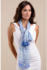 Trade roots Sheela Chiffon Light Blue Scarf, India