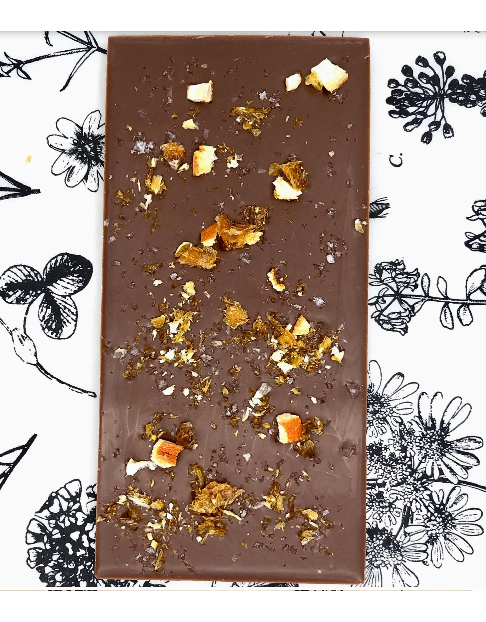 38% Organic Milk Chocolate Bar w/ Orange & Alaskan Sea Salt