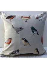 Embroidered Pillow Applique, 16", Ten Birds, India