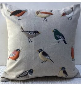 Embroidered Pillow Applique, 16", Ten Birds, India