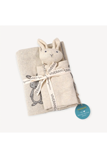 ORGANIC Bunny Mommy & Me Baby Knit Blanket & Lovey Gift Set Natural, India