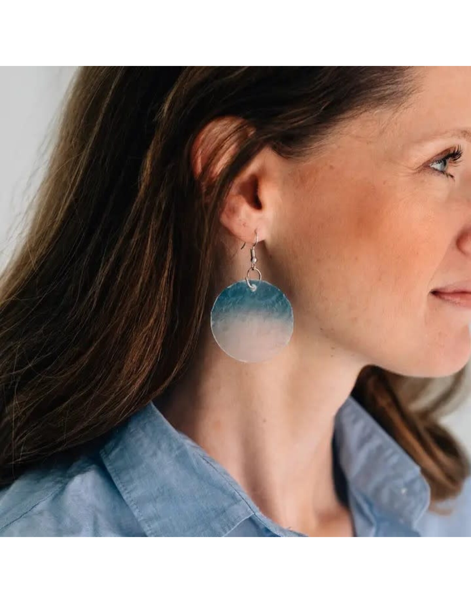 Calao Ombre Capiz Drop Earrings, Phillippines