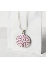 Etched Silver & Purple Medallion Pendant Necklace, Nepal