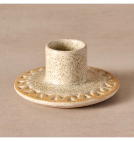 Ten Thousand Villages Tidal Etched Ceramic Taper Candle Holder, Nepal